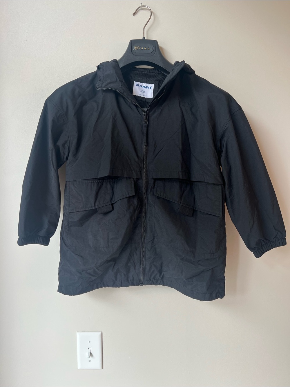 Old Navy Kids Water-Resistant Hooded Zip Jacket Black Size M 8